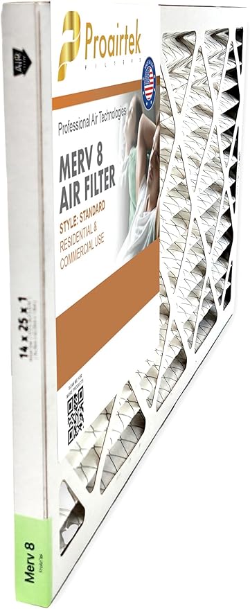 Proairtek AF14251M08SWH Model 14x25x1 Pack of 4 Air Filters, MERV 8; Ideal for Anyone Wanting Clean, Crisp Air in Their Home