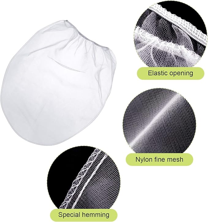 Paint Strainer Bags White Fine Mesh Filters Bag Bucket Elastic Opening Strainer Bags Hydroponic Paint Filter Bag for Paint Gardening (5 Pieces, 5 Gallon)