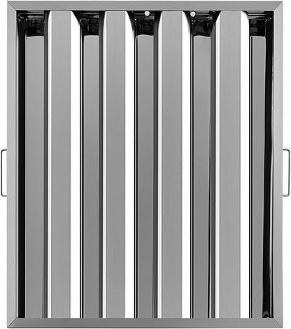 VBENLEM Pack of 6 Hood Filters 19.5W x 24.5H Inch, 430 Stainless Steel 4 Grooves Commercial Hood Filters, Range Hood Filter for Grease Rated Commercial Kitchen Exhaust Hoods