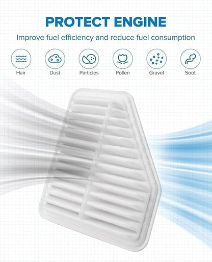 PHILTOP Engine Air Filter, CA10169 Compatible with Toyota RAV4 2006-2012, Avalon 2005-2012, Camry, Venza, Matrix, Corolla, Lexus ES350 2007-2012, Scion xB 2008-2015, tC, Pontiac Vibe