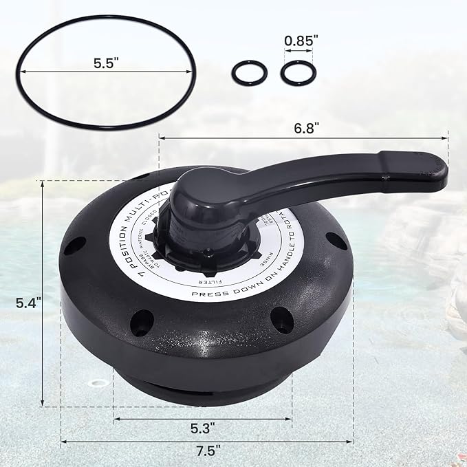600-9600B/600-9600 1.5’’Multi-Port Valve Top Compatible with Waterways Sand Filter WVS003, for ClearWater, Carefree & TWM Sand Filter 7 Way Valve Lid
