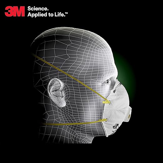 3M Particulate Respirator 8210V with Cool Flow Valve, Pack of 80, NIOSH APPROVED, Disposable, Smoke, Grinding, Sanding, Sawing, Sweeping, Woodworking, Dust