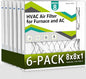 6pack 8x8x1 Air Filter MERV 8, HVAC/Furnace AC Filter Replacement, Dust Defense–Comparable with MPR 600 & FPR 5 (Actual 7.75x7.75x0.75)