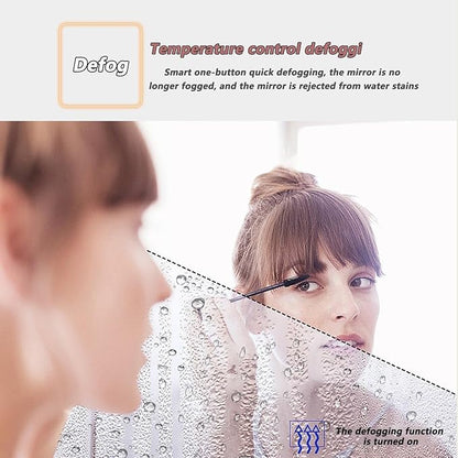 LED Bathroom Mirror with LED Lights, Wall Mounted Bathroom Mirror with Demister Pad and Touch Sensor Switch, Semicircle Illuminated Bathroom Mirror, 3-Color Dimmable(Left,13.8 * 27.6in/35 * 70cm)