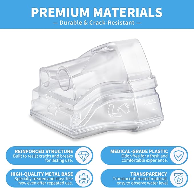 Replacement Water Chamber for ResMed AirSense 10, 380ml Water Tub with 10 Packs Filters,Easy to Install and Clean, Reliable CPAP S10 Supplies