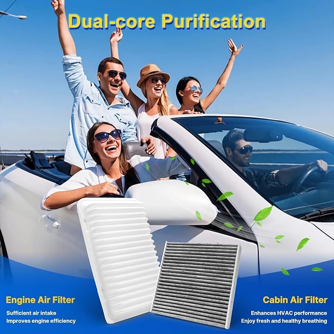 Cabin & Engine Air Filter Kit Fits L4-2.7L Tacoma 2005-2023