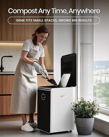 GEME Smart 19L Electric Composter for Kitchen, Filter No Need to Change, Real Compost, Not Dehydration Tec, Add Waste Anytime Bio Compost Machine, Electric Compost Bin Indoor Odorless Quiet