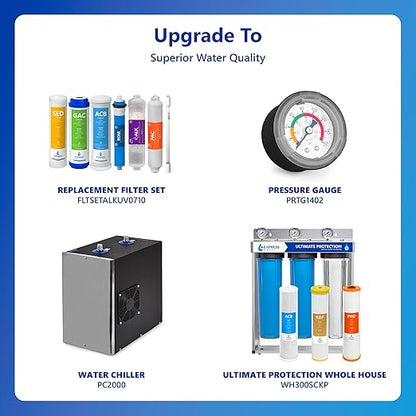 Express Water Reverse Osmosis Alkaline Ultraviolet Water Filtration System – 100 GPD (Modern Brushed Nickel Faucet)
