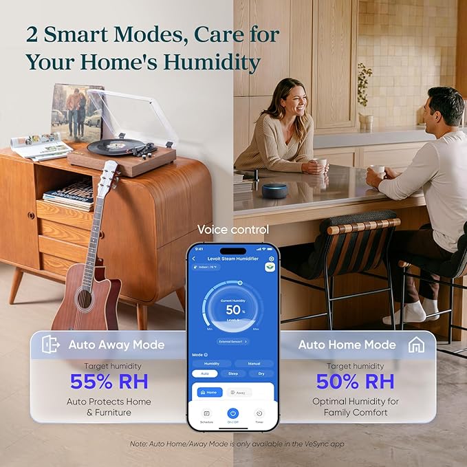 LEVOIT Superior 6000S Smart Evaporative Humidifiers for Home Whole House up to 3000ft², 23L, Last 72-Hour, Premium Filter, Dry Mode, Wheels & Water Fill Hose, Foldable Storage, Sleep Mode, New Edition