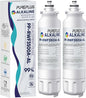 PUREPLUS Alkaline Replacement for ADQ73613401, LG® LT800P®, LT800PC, ADQ736134, ADQ73613402, LSXS26326S, LSXS26366S, LSXS26366D, 46-9490, Refrigerator Water Filter and LT120F® Air Filter, 2Pack