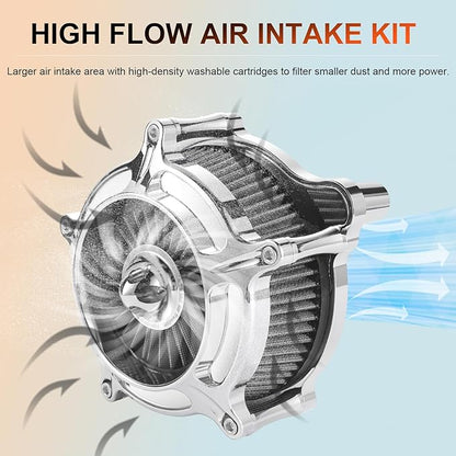 Air Filter Cleaner for Harley Davidson Softail Touring Street Road King Glide Trike for Harley Davidson Air Intake Filters Milwaukee-Eight M8 Engine 114 117 2017-2023 Grey