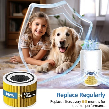 Core 300 Pet Care Replacement Filter for LEVOIT Core 300/ Core 300S/ Core 300-P/Core 300S-P/Core P350 Air Purifi-ers, 3-IN-1 HEPA Filter, Compared to Part# Core 300-RF, Yellow (2 Pack)