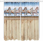 Western Horse Living Room Curtains 96 Inch Length, Window Curtains Tab Top, Farmhouse Wooden Grain Vintage Cowboy Barn Door Light Filtering Window Treatments Drapes 52"x96" 2 Panel