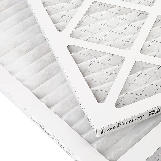 LotFancy 20x20x1 Air Filter MERV 8 4-Pack, Electrostatic Pleated Furnace & AC Filter, Captures Dust, Pet Hair, Pollen, Actual Size: 19.75"x19.75"x0.75"
