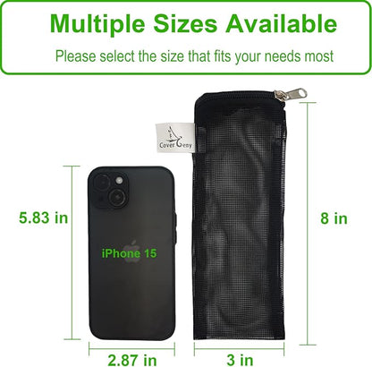 10 Pcs 3" x 8" Aquarium Filter Media Bags, Fish Tank Media Mesh Filter Net Bags for Activated Carbon, Ceramic Rings, Small Aquarium Ceramics Pouch Reusable Bags with Zipper, Black.