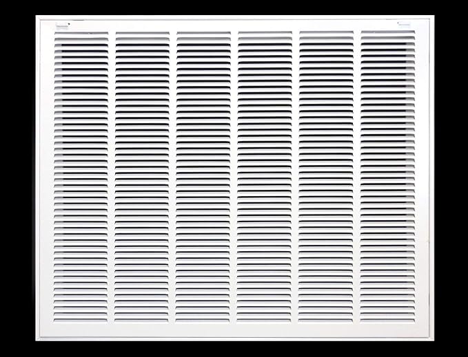 36" X 34" Steel Return Air Filter Grille for 1" Filter - Easy Plastic Tabs for Removable Face/Door - HVAC Duct Cover - Flat Stamped Face -White [Outer Dimensions: 37.75w X 35.75h]