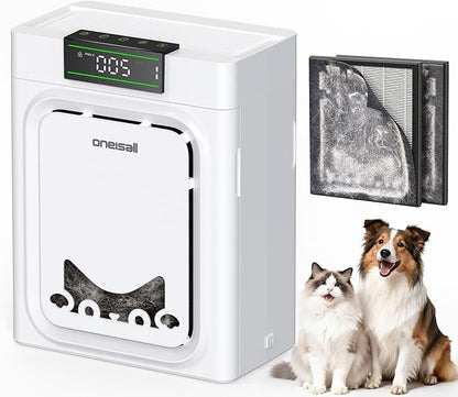 oneisall Air Purifiers for Home Pets with Double-Sided HEPA Washable Filters,Large Room Up To 2200Ft²,Air Purifier for Pet Hairs,Dander Odor Allergies Pollutant Smoke Dust,PP02