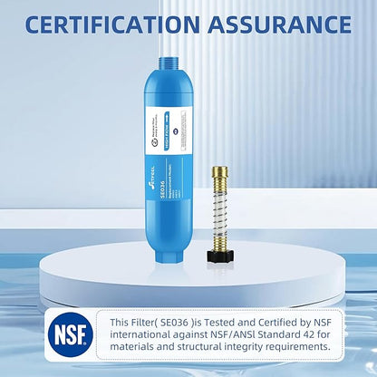 RV Inline Hose Water Filter, NSF Certified Camper Water Filter with Flexible Hose Protectors For RV Garden, Camping Essentials For Reduces Chlorine, Bad Taste, Odor In Drinking Water, 3 Pack SETFEEL