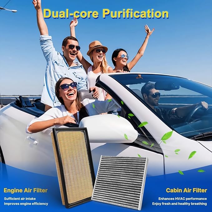 Cabin & Engine Air Filter Kit for Camry Hybrid 2018-2025, RAV4 Hybrid 2019-2025, Highlander Hybrid 2020-2025, Avalon Hybrid 2019-2022