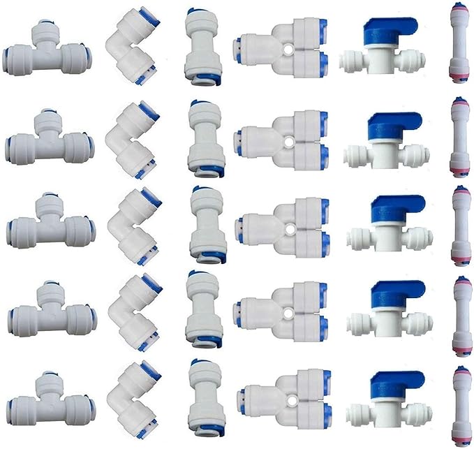 Lemoy 1/4" OD Quick Connect Push In to Connect Water Tube Fitting for RO Reverse Osmosis Water Filter Fittings Pack of 30