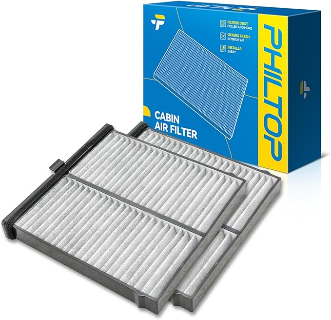 PHILTOP Cabin Air Filter, Replacement for CF12140, 2017-2018 Yaris iA, 2019-2020 Yaris, 2016 iA, Premium Cabin Filter with Activated Carbon Filter Up Dust Pollen Odor