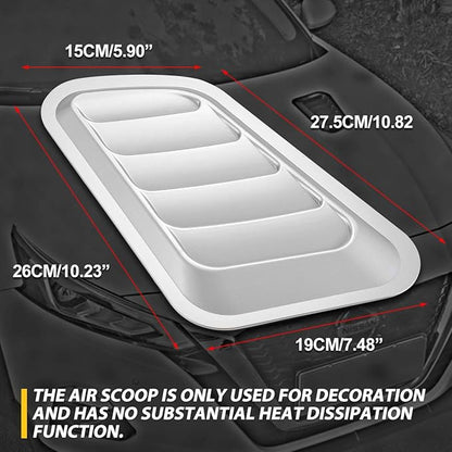 KaTur 1 Pair Universal Car ABS Decorative Air Flow Intake Scoop Turbo Bonnet Vent Cover Hood (Gray)
