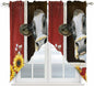 Cows Sunflowers Swag Valances for Windows, Rustic Farms Barns Flowers Bees Animals Rod Pocket Kitchen Curtains Valance, Kitchen Window Curtains Swag for Cafe Bathroom Living Room, 2 Panels, 36x63 inch