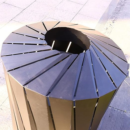 GLigeT Outdoor Trash can Round Steel Trash Can Modern Simple Outdoor Trash Can, Large-Capacity Sorting Trash Can with Thick Top Cover, Diameter 24.4"×35.8" Trash Can