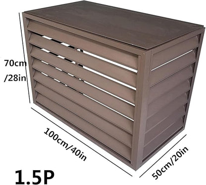 Pool pump covers for outside units, outdoor garbage can enclosures, aluminum outdoor garden air conditioner cover, sturdy and durable, noise-proof, suitable for gardens, balconies, walls ( Color : FOU