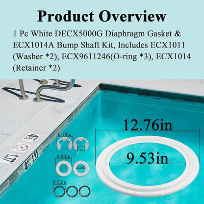 2Pcs Diaphragm Gasket, Fits Hayward Perflex DECX5000G,EC40AC,EC50,EC50C,EC50A,EC50AC Series Extended DE Filter,W/ECX1014A Bump Shaft Kit ECX1011 ECX9611246 ECX1014, Part NO. HAY-051-1507,EC-50C,EC-40C