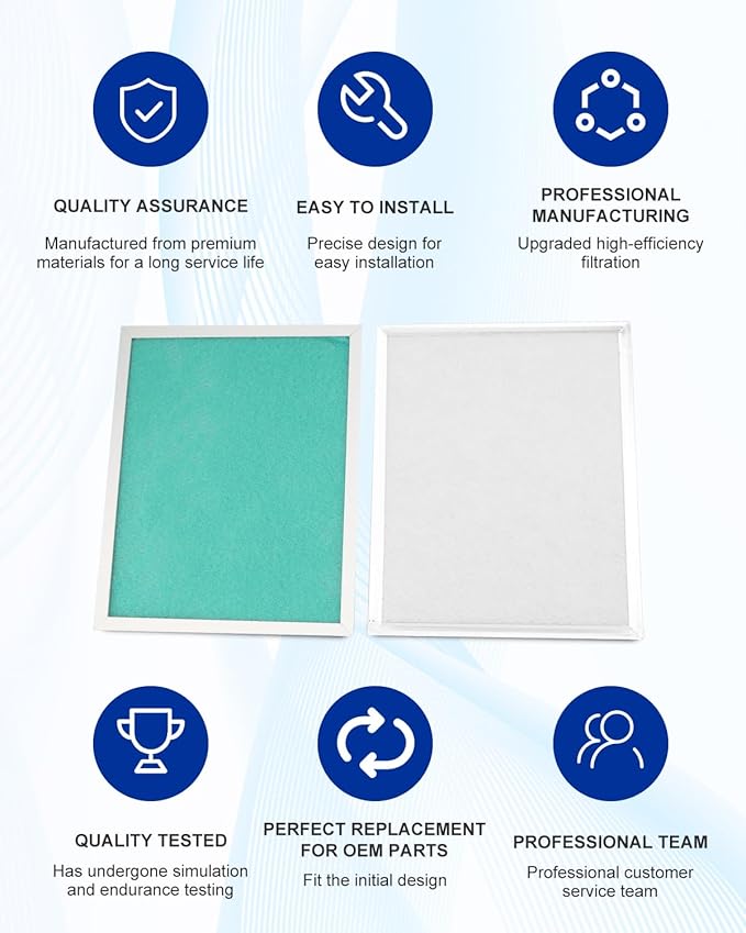 2PCS SV66133 MERV-8 HEPA Filter Fit for Broan Nutone Ventilation Equipment, Fit for Broan AI series B130H65RT B130H65RS B110H65RT B110H65RST B130E65RS B160H65RT