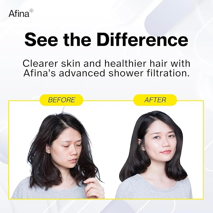 Afina Filtered Shower Head, Shower Filter for Hard Water | Improves Skin & Hair by Removing Chlorine & Toxic Chemicals from Hard Water (1.8 Gallon Per Minute California, Matte Black)
