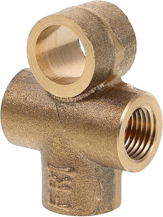 Veemoon Brass Tee Fitting M10x1 Thread Adapter Fuel Pipe Connector for Nylon Tube Fuel Line Repairs and Radiator Hose Barb Connection Suitable for Industrial and Marine Use