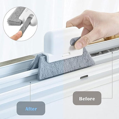 2 in 1 Window Brush Wet and Dry Brushes Window Grooves Scrubber Tools Set Door Track Brush Brush Set Window Track