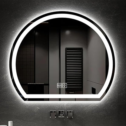 Bathroom Mirror with 3 Colour LED Lights, Lighted Bathroom Makeup Wall Mounted Mirror with Demister Pad, Touch Switch Mirror for Entryway, Bathroom, Vanity(43.3"/110cm)
