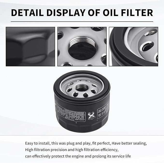 49065-0721 Oil Filter Compatiable with Kawasaki FR541V FR600V FR651V FR691V FR730V FS481V FS541V FS600V FS651V FS691V FS730V FX481V FX541V FX600V FX651V FX691V FX730V Engines 49065-7007 (2PCS)
