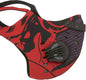 ASA TECHMED Reusable Dual Air Breathing Valve Face Mask Cover with Activated Carbon Filter (Tactical Red)