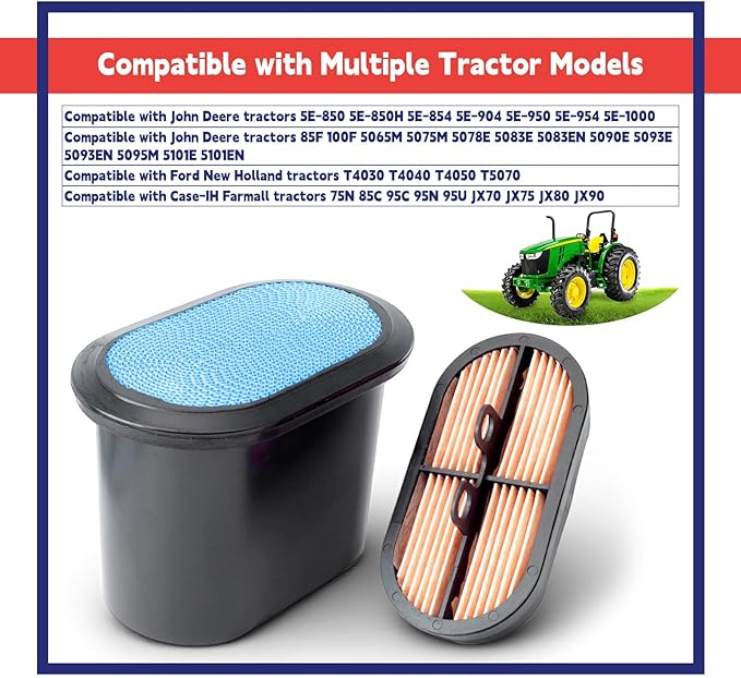 SU20768 RE253518 Filter Replacement for John Deere 5065M 5075M 5095M Tractors Compatible with Ford New Holland T4030 T4040 T4050 T5070 Replace 87356351 49275 LAF5934 P608533 FG6340591