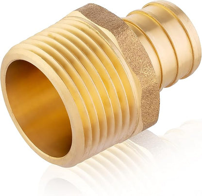 100 PCS EFIELD Pex Barb Crimp Brass Fittings 1/2 inch x 1/2 inch NPT Male Adapters, ASTM F1807,(PEX1807017-100PCS)