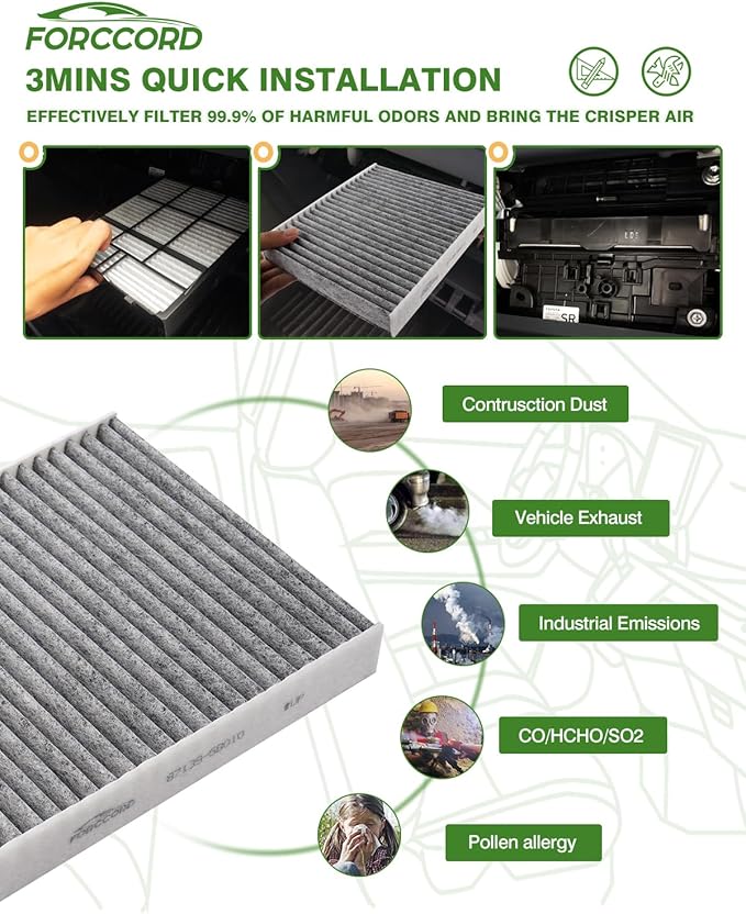 1 HEPA Pack Cabin Air Filter and 1 Pack Engine Air Filter fit for INFINITI QX50 2.0L (2019-2025) / QX55 (2022-2025) Replacement 165465NA1C 272775NA1A Accessories