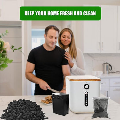 Odor Absorbing Carbon Refills for iDOO 3L Smart Kitchen Countertop Composter Filter, Replacement Activated Charcoal Filters Compatible with iDOO 3L Electric Kitchen Composter