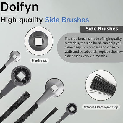 Replacement Parts Compatible with Shark AI AV2501S AV2511AE AV2501AE RV2502AE RV2610WA AV2510AOUS RV2520AOUS Robot Vacuum Cleaner, 2Main Brush, 4 motor pre-filters, 4Foam Filters, 8Side Brushes