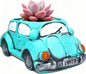 Cute Light-Blue Car Succulent Planter Pot, Flower Pots Succulent Plants Containers for Home Classroom Indoor Outdoor Plant Decoration