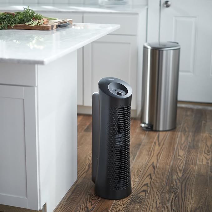 Honeywell HPA030 HEPA Tower Air Purifier, Airborne Allergen Reducer for Medium/Large Rooms (200 sq ft), Black - Wildfire/Smoke, Pollen, Pet Dander, and Dust Air Purifier