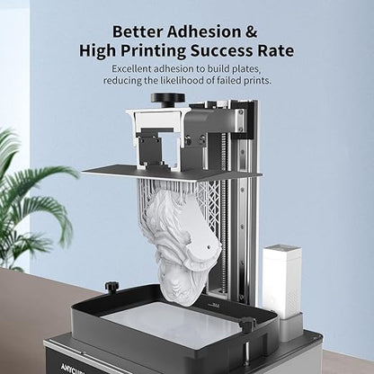 ANYCUBIC Water Washable 3D Printer Resin, 405nm High Precision UV-Curing 3D Resin, Low Shrinkage Standard Photopolymer Resin for 8K Capable LCD DLP Resin 3D Printer Printing (White, 500g)
