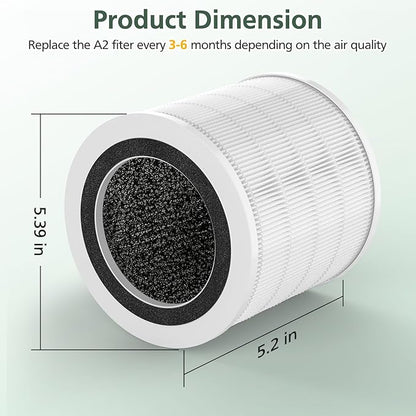 4 Pack H7126 Replacement Filter for GoveeLife H7126 Mini Air Purifier, 3-in-1 H13 True HEPA Air Filter for H7126 Air Purifier Filter for Dust, Pollen, Replace Part #H7126-RF