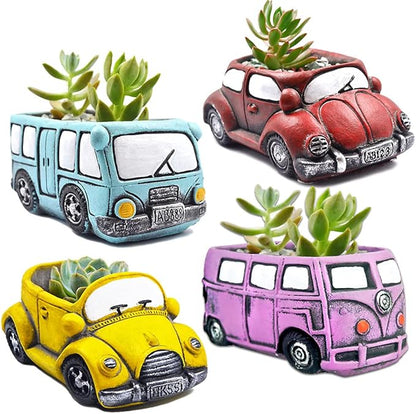 4 Pack Colorful Planters Pots, Indoor Small Plants Pots with Drainage Hole, Decor Garden Pot for Succulents Planter Cactus