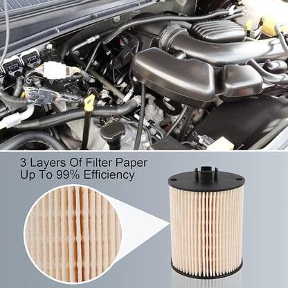 CARMOCAR FD4617 Diesel Fuel Filter replacement for 2008 2009 2010 Ford 6.4L F250 F350 F450 F550 Super Duty includes lower lifter pump and upper fuel bowl filter FD-4617 3C346731AA 3C346731AB
