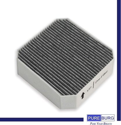 PUREBURG Replacement HEPA Pre-Filter Fits Molekule Air Purifier, High-efficiency Activated carbon 2-in-1 Air Clean Dust VOCs,2-Pack