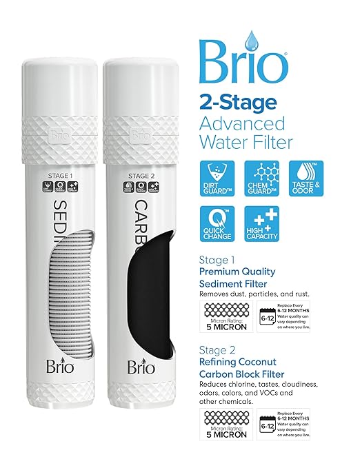 Brio 400 Series Self-Cleaning UV Bottleless Water Cooler Dispenser - with 2-Stage Water Filter and Installation Kit, Tri Temp Dispense, Child Safety Lock - UL Approved